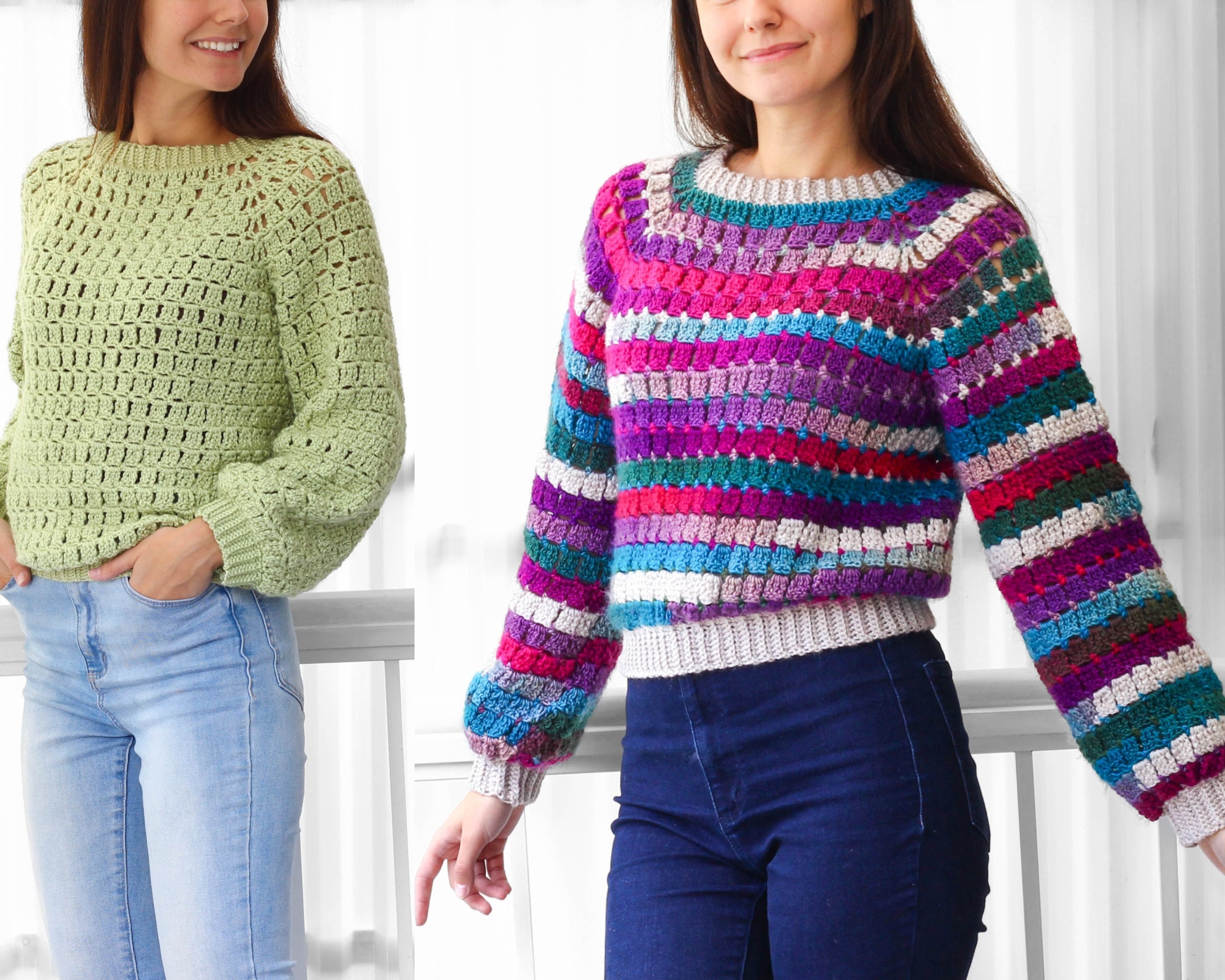 カ子様 evameva coil yarn raglan pullover Crochet Pattern