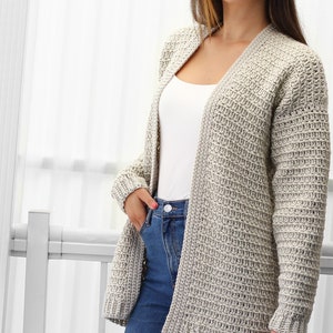 Crochet pattern-OLIVIA Crochet cardigan pattern top PDF sweater women crochet pattern pullover pattern top crochet cardigan-7 sizes XS-3XL image 9