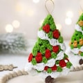 Crochet Pattern- 2 SIZES -20 minutes- FROSTY Christmas Tree Crochet Ornament PDF- Garland Granny Christmas Decorations Gifts Winter Decor