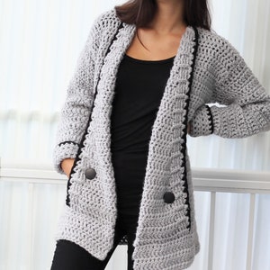 Modello all'uncinetto Patron all'uncinetto-Mia Cardigan all'uncinetto PDF modello gilet all'uncinetto da donna-maglione all'uncinetto 7/9a-10/12a XS S M L XL 2XL 3XL immagine 2