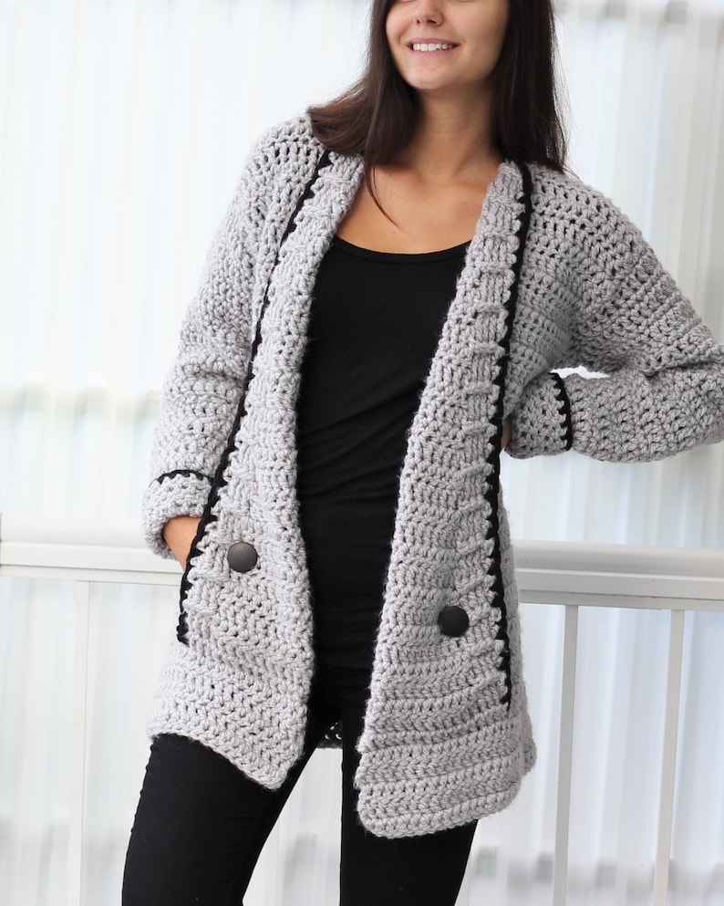 Crochet pattern Patron crochet-Mia Crochet cardigan PDF women crochet vest pattern-crochet sweater 7/9y-10/12y XS S M L XL 2XL 3XL image 2