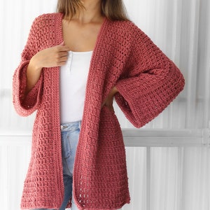 Crochet pattern-NALA Crochet cardigan pattern top PDF-sweater women crochet pattern-pullover pattern top crochet lace cardigan-7sizes XS-3XL image 2