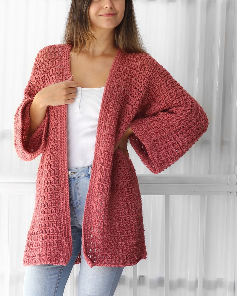 Crochet pattern-NALA Crochet cardigan pattern top PDF-sweater women crochet pattern-pullover pattern top crochet lace cardigan-7sizes XS-3XL zdjęcie 2