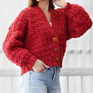 Crochet pattern-ADDISON Crochet cardigan pattern PDF-Women crochet pattern-striped pullover top-crochet color block cardigan-7 sizes XS-3XL image 10