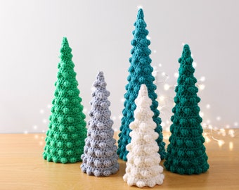 Lot de 14 motifs au crochet pour sapin de Noël à pompon, motif au crochet, ornement de sapin de Noël, décorations de Noël, cadeaux, décoration d'hiver