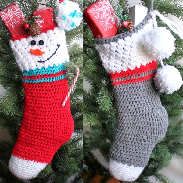 Crochet Pattern - JOLLY KIT Christmas Stocking  -2 for 1 Crochet Christmas Stocking Pattern - Easy pattern 2 for 1 Stocking Christmas