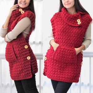 Crochet pattern Patron crochet, LYANA Crochet Poncho pattern, PDF, Crochet vest, Crochet wrap, Crochet sweater, Easy poncho sizes 24M to 3XL image 9