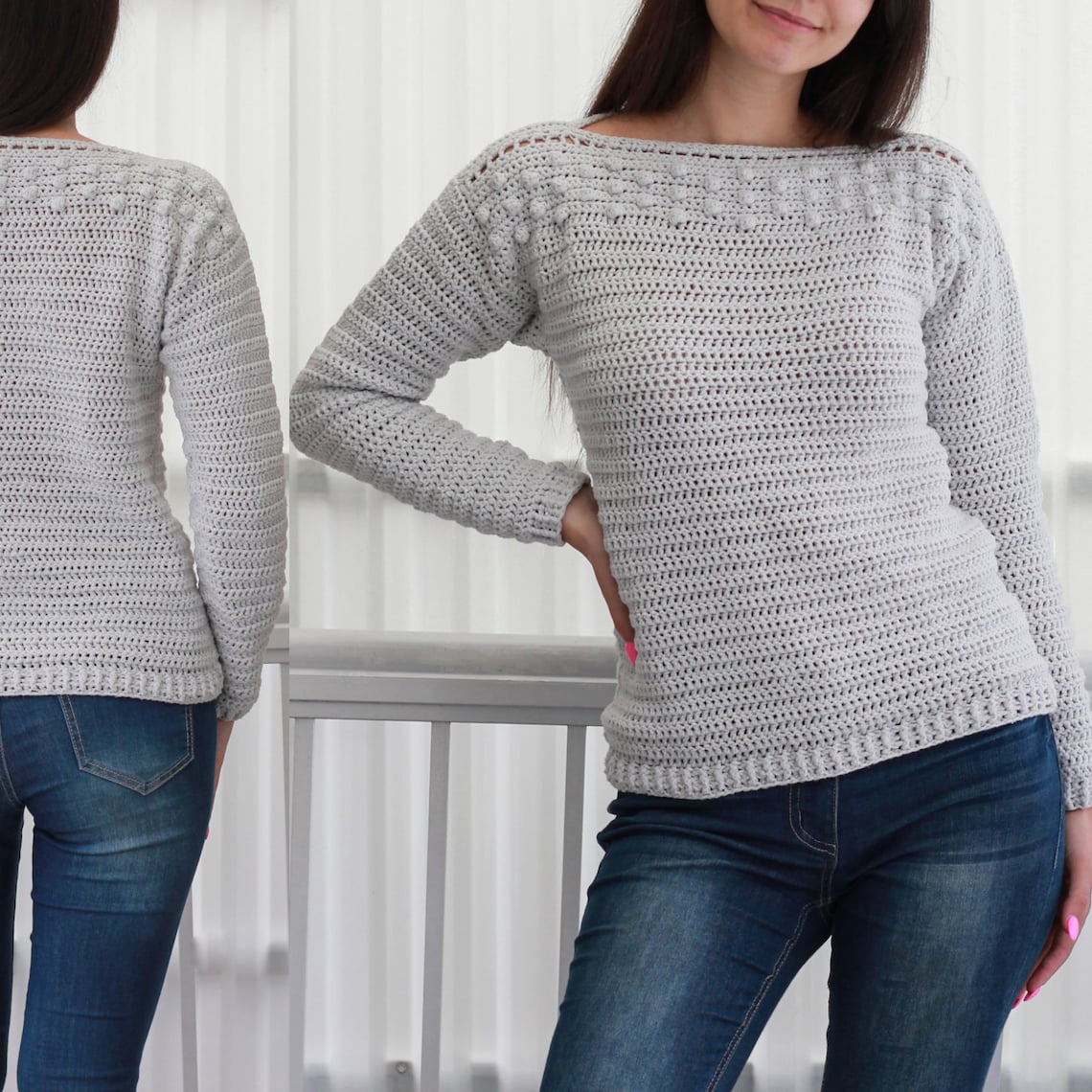 Crochet pattern-VIVIAN Crochet sweater pattern PDF-Women | Etsy