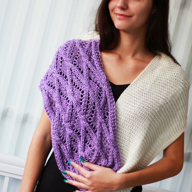 Knitting Pattern Patron Tricot PDF jasmine Infinity Cowl - Etsy