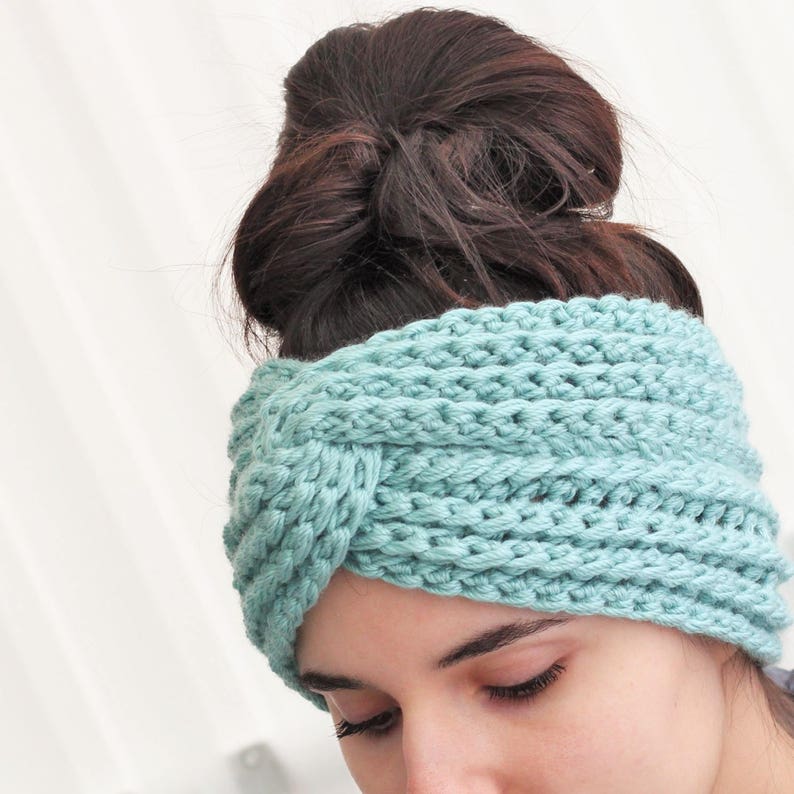 Crochet Pattern PDF, HANA Headband, Easy crochet Ear Warmer, Boho Head Wrap, Crochet Headband, Boho Crocheted Headband Crochet Headwear image 6