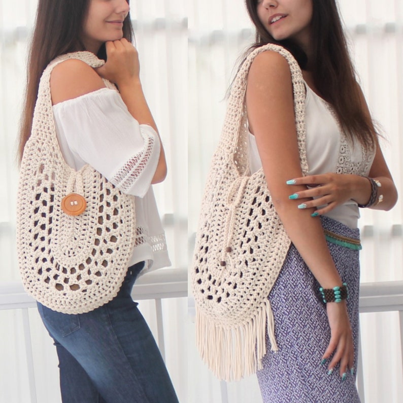 Crochet bag pattern-REVERSIBLE bag-CONVERTIBLE bag 2for1/ 2in1 bag-Crochet Boho bag-Crochet bag tote-Market bag Handmade bag Handbag PDF image 3