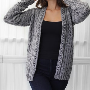 Crochet pattern-ANDREA Crochet cardigan pattern PDF-Women crochet pattern-bobble pullover pattern top-crochet bobble cardigan-7 sizes XS-3XL image 8