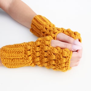 Crochet pattern-HAZEL Crochet fingerless gloves pattern-Women crochet patterns-Wrist Warmers-Fingerless Mittens Pattern Mitt PDF Sizes S-M-L image 8