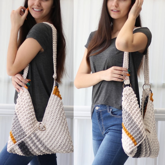 Handmade crochet t-shirt yarn handbags by Saint Bonnet in black