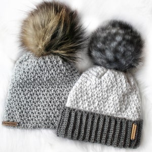 Easy Crochet pattern-Crochet hat– TOPAZ Beanie Hat Pattern-Crochet hat pattern PDF-Crochet beanie Pom Pom (Toddler -Child –Teen- Adult size)