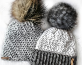 Einfache Häkelanleitung – TOPAZ Mütze Häkelanleitung – Häkelmütze mit Bommel (Kleinkind-Kind-Teenager-Erwachsener)