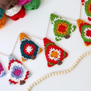 Crochet Pattern- 30 minutes JOLLY Christmas Tree Crochet Ornament- Tree Garland Holiday Christmas Decorations-Christmas Gifts Winter Decor