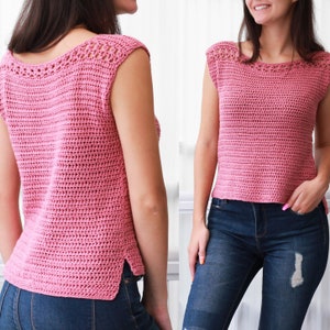 Crochet pattern-ROSE Crochet top pattern-Women crochet pattern- Crop top pattern- Beach cover-up, Festival top- Boho lace top- sizes: XS-XXL image 3
