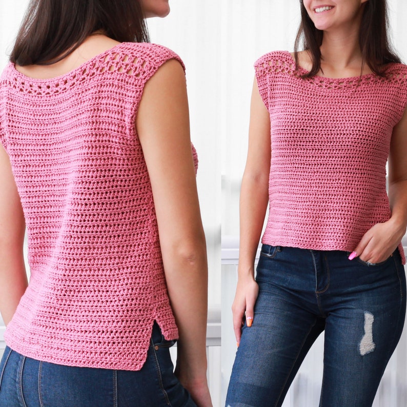 Crochet pattern-ROSE Crochet top pattern-Women crochet pattern- Crop top pattern- Beach cover-up, Festival top- Boho lace top- sizes: XS-XXL image 3