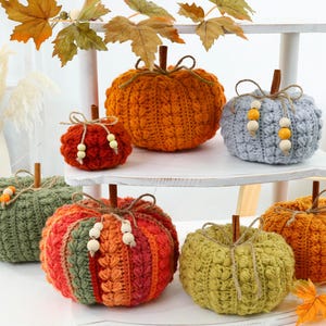 Crochet Pattern-7 SIZES - Harvest Puff Pumpkin -Crochet Pumpkin Pattern-Easy DIY Fall Decor Autumn- Beginner Friendly, Rustic Farmhouse PDF image 9