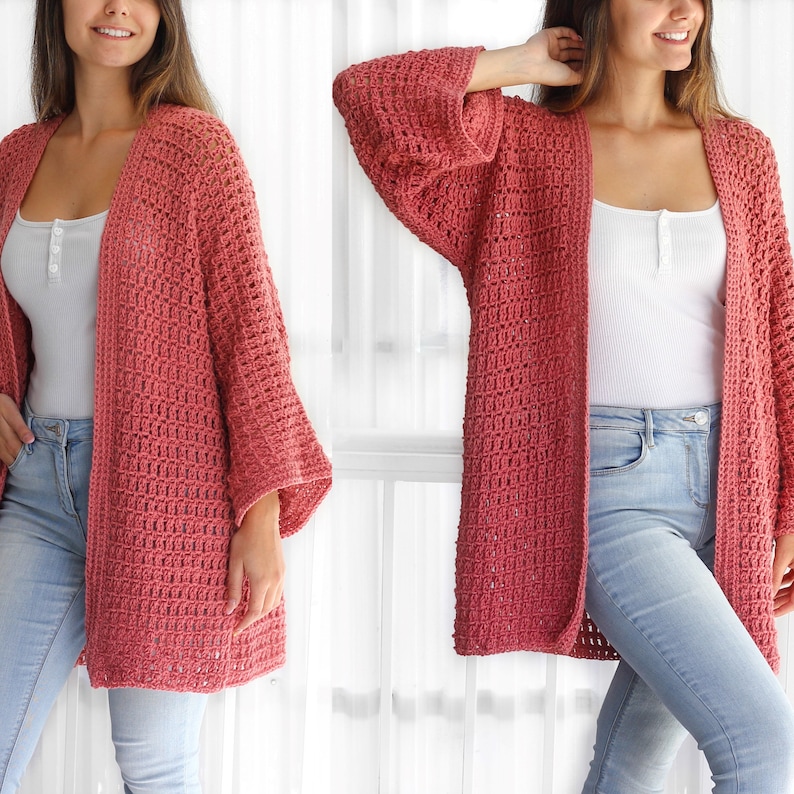 Crochet pattern-NALA Crochet cardigan pattern top PDF-sweater women crochet pattern-pullover pattern top crochet lace cardigan-7sizes XS-3XL image 10