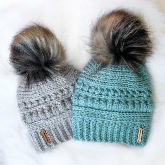 Easy Crochet Pattern Crochet Hat Payge Beanie Hat Pattern Crochet Hat Pattern Pdf Crochet Beanie Pom Pom Toddler Child Teen Adult Sizes