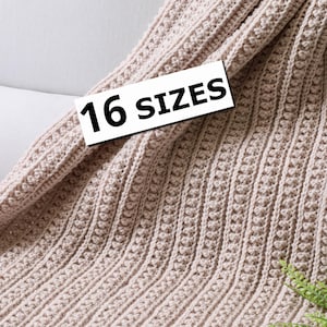 Crochet pattern-16 Sizes-Double sides-Lovey to King Blanket Afghan-ATHENA blanket-Reversible textured throw PDF-Easy crochet Blanket pattern