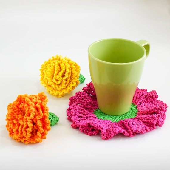 Crochet Pattern, Car Cup Holder Coaster Pattern, Customizable Size