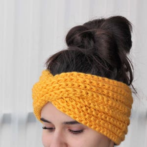 Crochet Pattern PDF, Patron de crochet LUNA Turban Pattern, Boho Head Wrap, Crochet Headband pattern, Boho Headwarm, Crocheted Headband image 2