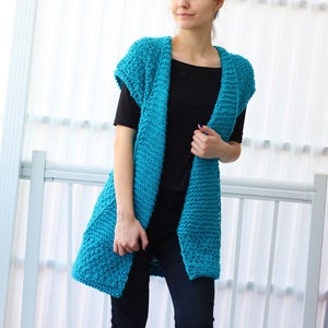 Knit Pattern, Patron Tricot, Daria Knit Vest PDF, Women Knit Cardigan ...