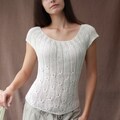 Knitting pattern, Patron tricot PDF – Aubrey Top, Sleeveless Top, easy knit, tee, blouse tricot, silk, bamboo, all sizes