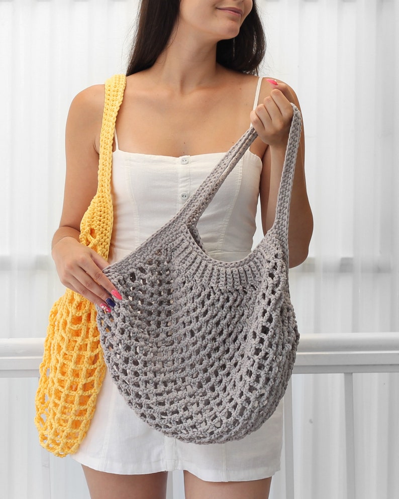 Crochet bag pattern-LILLE French bag pattern PDF-Crochet pattern summer bag-Beach bag-Crochet french market bag-Crochet market tote 4 sizes image 4