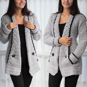 Modello all'uncinetto Patron all'uncinetto-Mia Cardigan all'uncinetto PDF modello gilet all'uncinetto da donna-maglione all'uncinetto 7/9a-10/12a XS S M L XL 2XL 3XL immagine 10