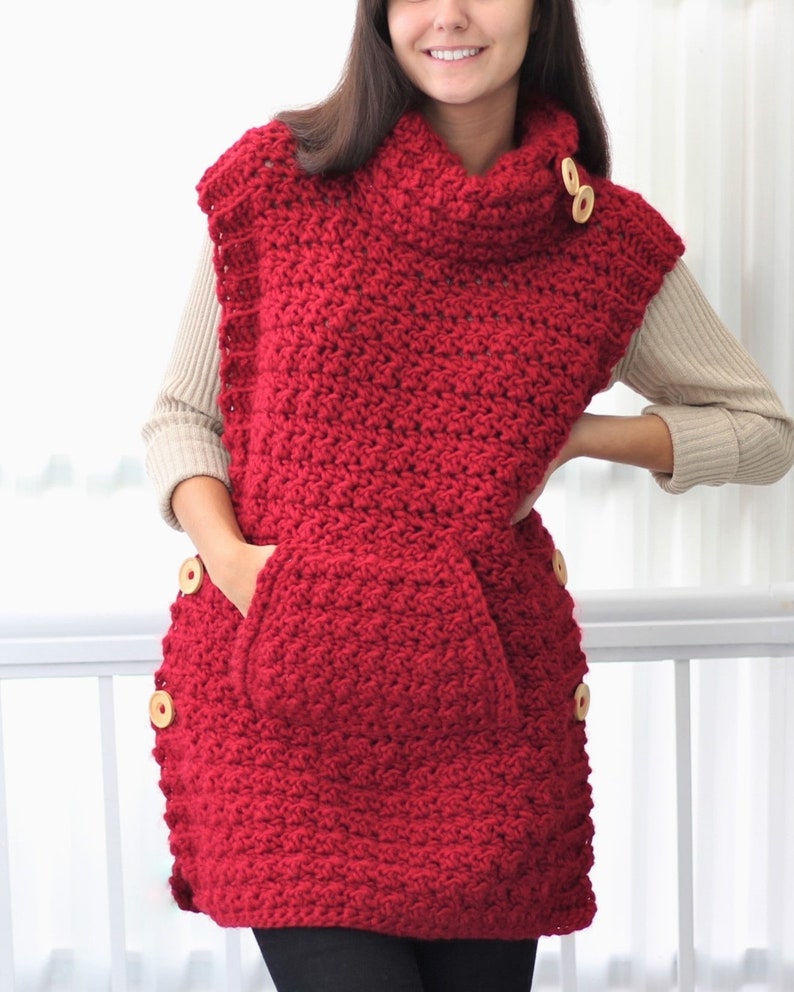 Crochet pattern Patron crochet, LYANA Crochet Poncho pattern, PDF, Crochet vest, Crochet wrap, Crochet sweater, Easy poncho sizes 24M to 3XL image 2
