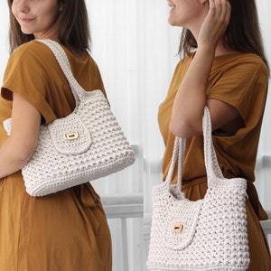 Crochet bag pattern-MILANO Fashion bag Crochet handbag pattern-Crochet bag purse-Crochet tote Handmade bag-Crochet pattern trendy bag PDF image 9