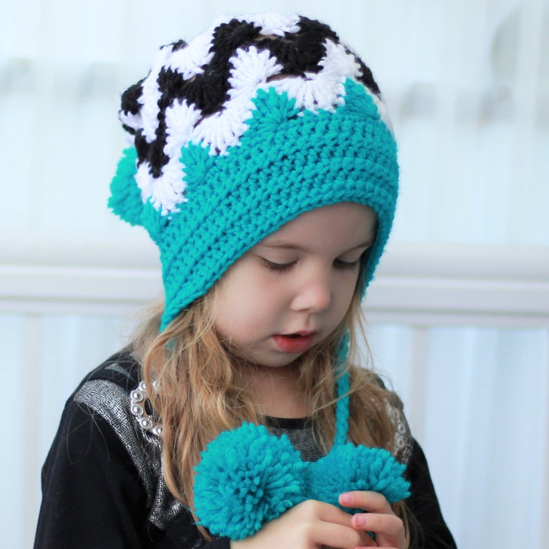 Easy Crochet pattern, ARISSA Crochet Hat Pattern, Crochet Hat chevron, zigzag, Slouchy Beanie Hat Bonnet Beret Toddler Child Adult sizes image 2