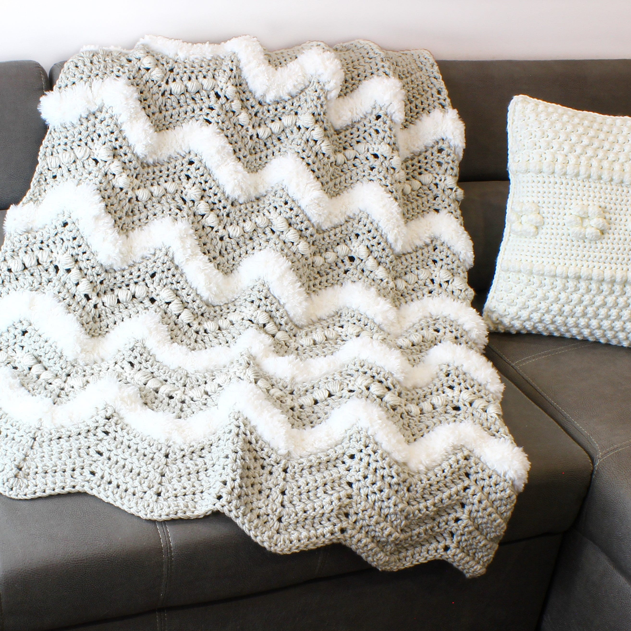 簡単なかぎ針編みのアフガン編み図 - かぎ針編みのブランケット編み図