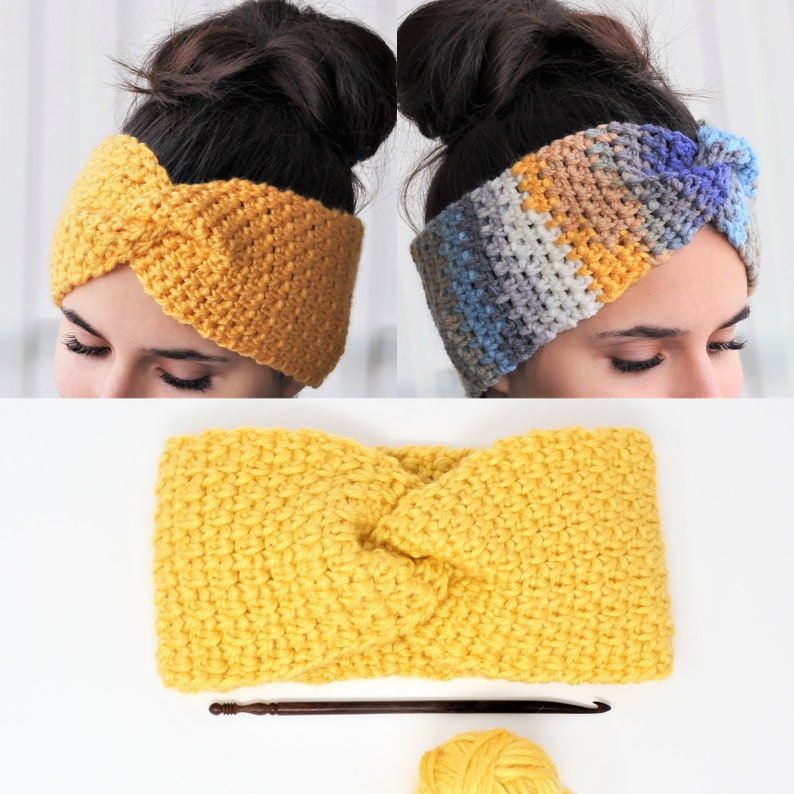 Crochet Pattern PDF-LEAH- Crochet headband -Turban Pattern- Boho Head Wrap, Crochet Headband pattern, Crochet Headwarm, Crocheted Headband image 5
