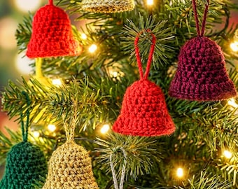 Crochet Pattern-10 minutes Christmas Bells Crochet Ornament- 2 Size Bells Garland Holiday Christmas Decorations-Christmas Gifts Winter Decor