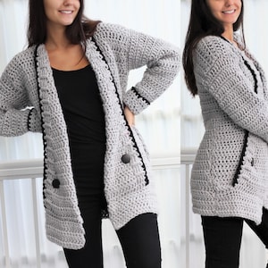 Crochet pattern Patron crochet-Mia Crochet cardigan PDF women crochet vest pattern-crochet sweater 7/9y-10/12y XS S M L XL 2XL 3XL image 9