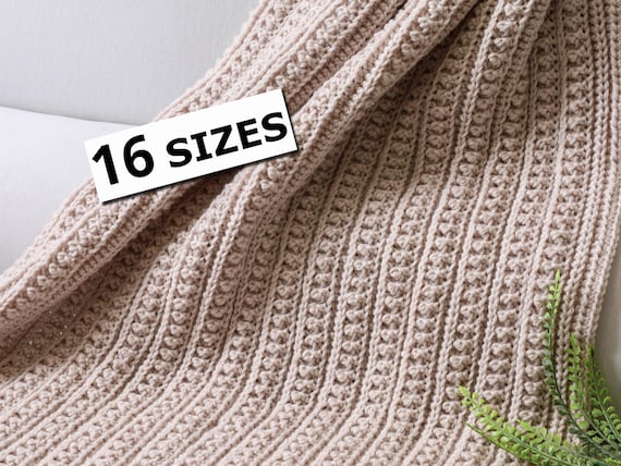 Crochet pattern-16 Sizes-Double sides-Lovey to King Blanket Afghan-ATHENA blanket-Reversible textured throw PDF-Easy crochet Blanket pattern