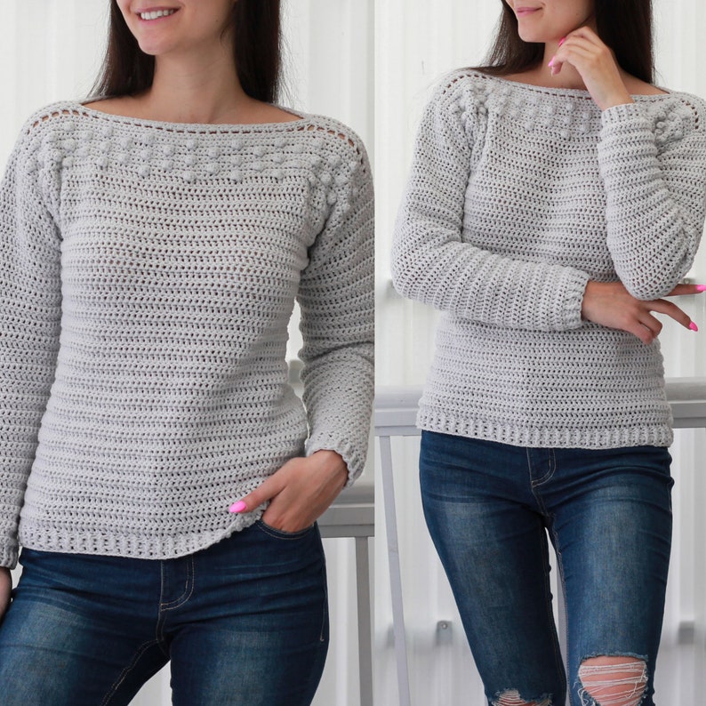 Crochet pattern-VIVIAN Crochet sweater pattern PDF-Women crochet pattern-pullover pattern bubbles sweater pullover-bubbles top-sizes XS-3XL image 9