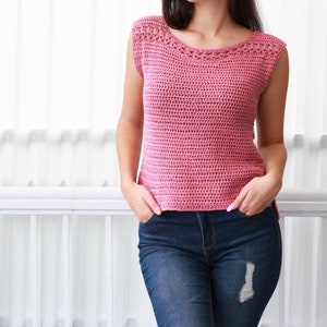 Crochet pattern-ROSE Crochet top pattern-Women crochet pattern- Crop top pattern- Beach cover-up, Festival top- Boho lace top- sizes: XS-XXL image 5