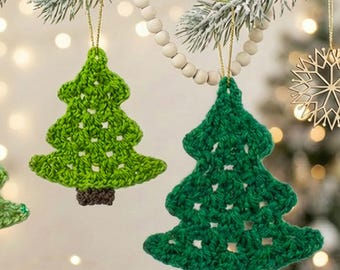 Crochet Pattern- 10 Minuten Weihnachtsbaum häkeln Ornament- 2 Größen Baum Girlande Urlaub Weihnachtsdekoration-Weihnachtsgeschenke Winter Dekor