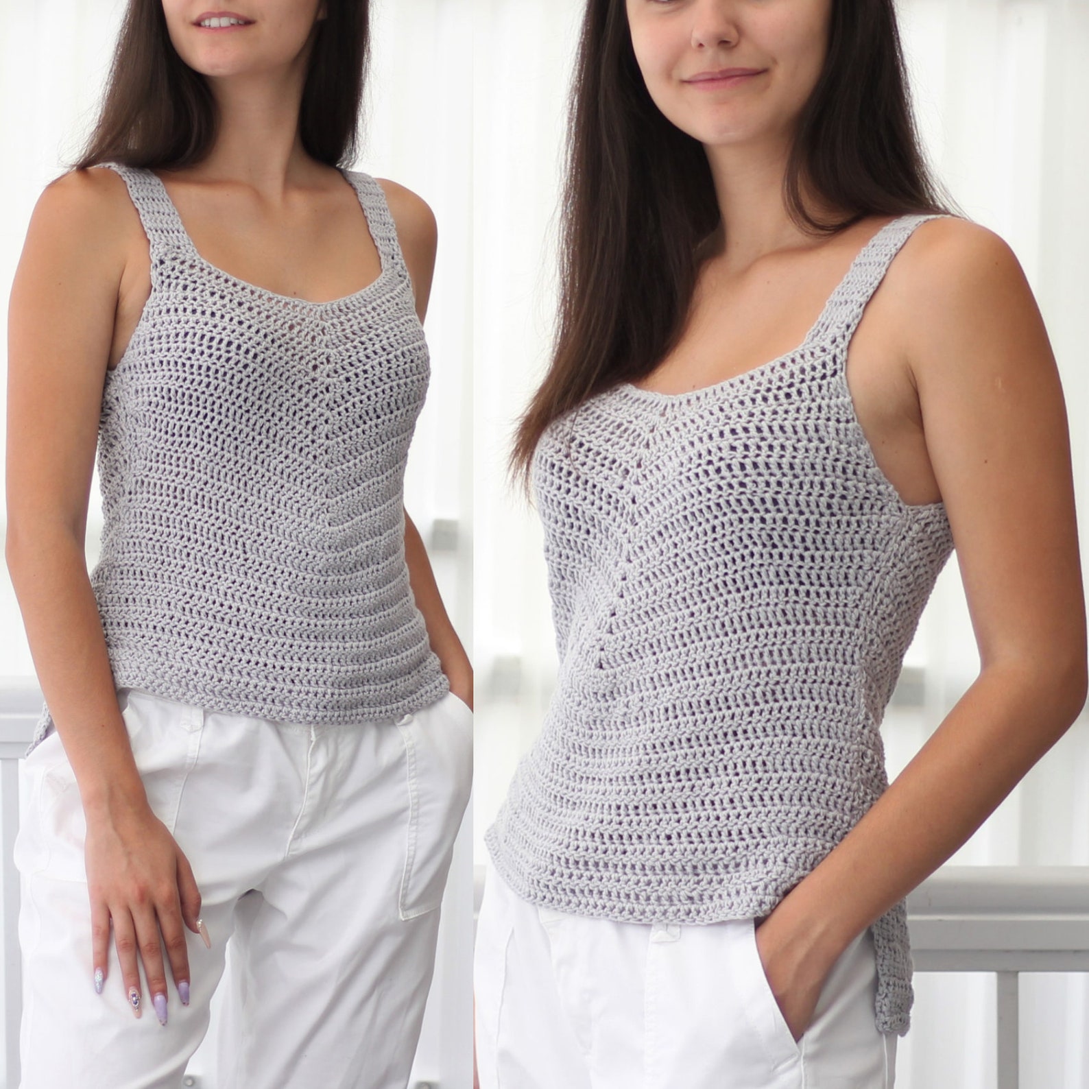 Emma Drop Shoulder Crochet Top main image 0