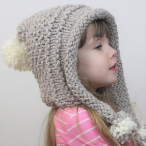 Knitting pattern, Patron de tricot –Eva Bonnet Pixie  Beanie Hat  Beret (12/18 month - Toddler - Child – Teen- Adult sizes)