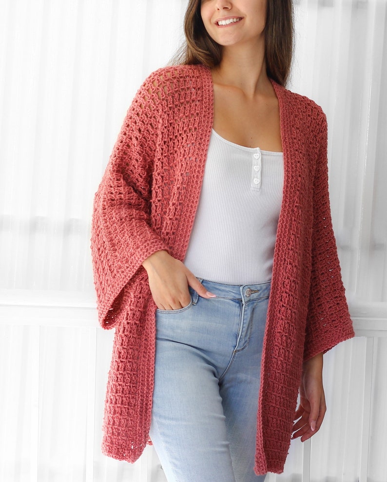 Crochet pattern-NALA Crochet cardigan pattern top PDF-sweater women crochet pattern-pullover pattern top crochet lace cardigan-7sizes XS-3XL image 3