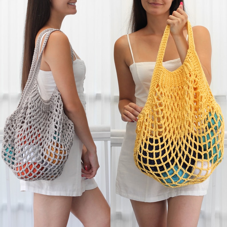 Crochet bag pattern-LILLE French bag pattern PDF-Crochet pattern summer bag-Beach bag-Crochet french market bag-Crochet market tote 4 sizes image 7