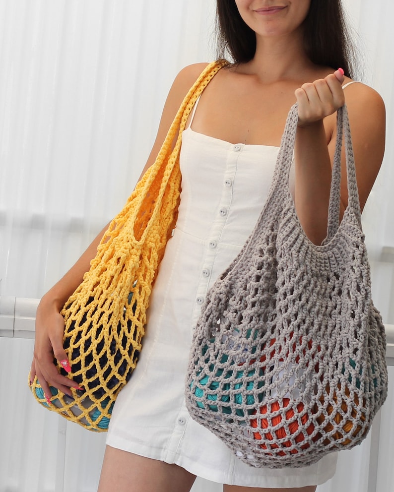 Crochet bag pattern-LILLE French bag pattern PDF-Crochet pattern summer bag-Beach bag-Crochet french market bag-Crochet market tote 4 sizes image 8