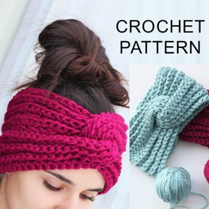 Crochet Pattern PDF, HANA Headband, Easy crochet Ear Warmer, Boho Head Wrap, Crochet Headband, Boho Crocheted Headband Crochet Headwear image 5